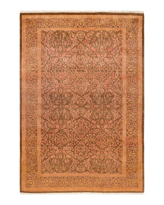 Traditional Mogul Yellow Wool Area Rug 4' 3" x 6' 2" - Solo Rugs