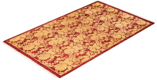 Traditional Mogul Red Wool Area Rug 3' 2" x 5' 3" - Solo Rugs