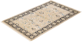 Traditional Mogul Ivory Wool Area Rug 3' 3" x 5' 1" - Solo Rugs