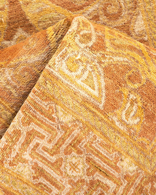 Traditional Mogul Yellow Wool Runner 2' 7" x 15' 1" - Solo Rugs