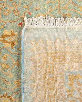 Traditional Mogul Light Blue Wool Square Area Rug 8' 3" x 8' 10" - Solo Rugs
