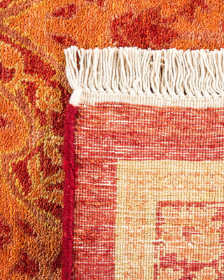Traditional Mogul Orange Wool Square Area Rug 8' 2" x 8' 3" - Solo Rugs