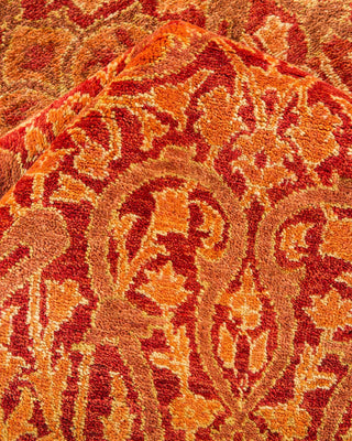 Traditional Mogul Orange Wool Square Area Rug 8' 2" x 8' 3" - Solo Rugs