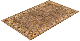Traditional Mogul Brown Wool Area Rug 5' 2" x 8' 2" - Solo Rugs