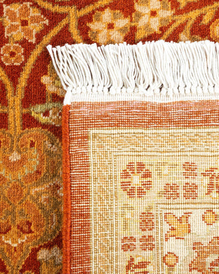 Traditional Mogul Orange Wool Area Rug 5' 2" x 8' 9" - Solo Rugs