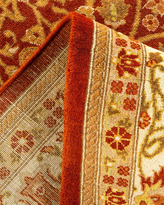 Traditional Mogul Orange Wool Area Rug 5' 2" x 8' 9" - Solo Rugs