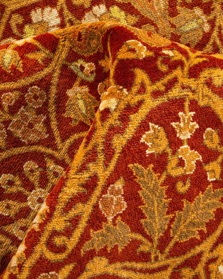 Traditional Mogul Orange Wool Area Rug 5' 2" x 8' 9" - Solo Rugs