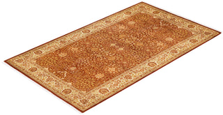 Traditional Mogul Orange Wool Area Rug 5' 2" x 8' 9" - Solo Rugs