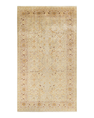 Contemporary Eclectic Ivory Wool Runner 8' 1" x 14' 1" - Solo Rugs