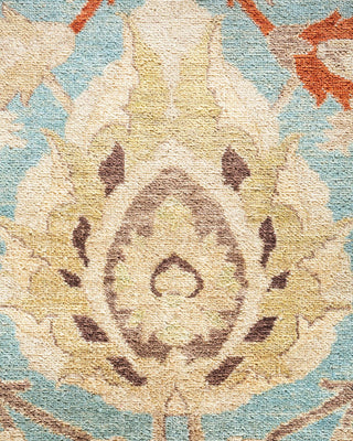 Contemporary Eclectic Light Blue Wool Area Rug 7' 10" x 9' 10" - Solo Rugs