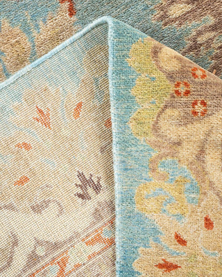 Contemporary Eclectic Light Blue Wool Area Rug 7' 10" x 9' 10" - Solo Rugs
