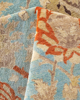 Contemporary Eclectic Light Blue Wool Area Rug 7' 10" x 9' 10" - Solo Rugs