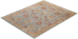 Contemporary Eclectic Light Blue Wool Area Rug 7' 10" x 9' 10" - Solo Rugs