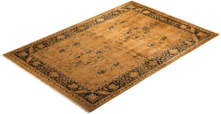 Contemporary Transitional Yellow Wool Area Rug 6' 1" x 8' 10" - Solo Rugs