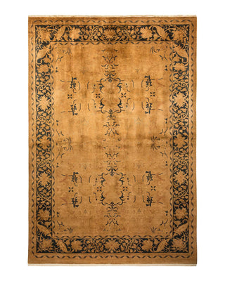 Contemporary Transitional Yellow Wool Area Rug 6' 1" x 8' 10" - Solo Rugs