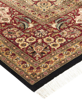 Traditional Mogul Black Wool Area Rug 8' 10" x 12' 5" - Solo Rugs