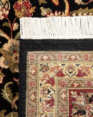 Traditional Mogul Black Wool Area Rug 8' 10" x 12' 5" - Solo Rugs