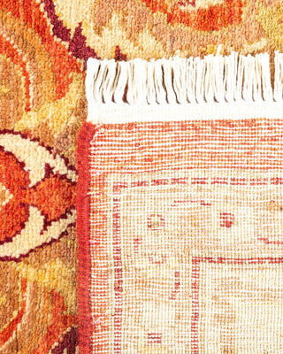 Traditional Mogul Orange Wool Area Rug 4' 2" x 5' 10" - Solo Rugs