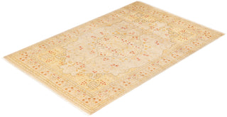 Traditional Mogul Ivory Wool Area Rug 4' 2" x 6' 4" - Solo Rugs
