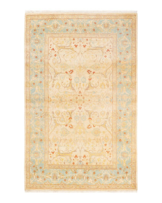 Traditional Mogul Ivory Wool Area Rug 4' 2" x 6' 6" - Solo Rugs