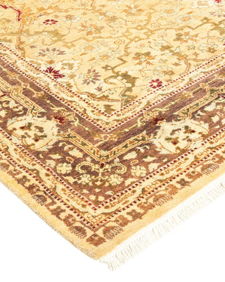 Traditional Mogul Yellow Wool Area Rug 4' 4" x 6' 4" - Solo Rugs