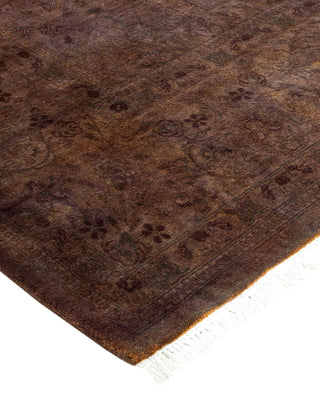 Contemporary Fine Vibrance Brown Wool Area Rug 6' 1" x 9' 4" - Solo Rugs