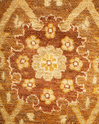 Traditional Mogul Yellow Wool Area Rug 6' 2" x 9' 2" - Solo Rugs