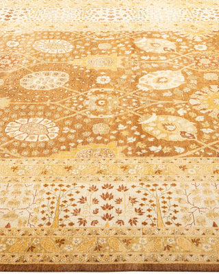 Traditional Mogul Yellow Wool Area Rug 6' 2" x 9' 2" - Solo Rugs