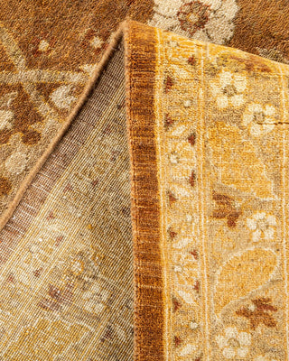Traditional Mogul Yellow Wool Area Rug 6' 2" x 9' 2" - Solo Rugs