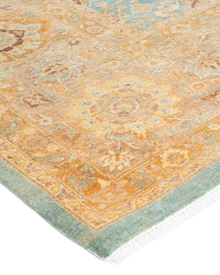 Traditional Mogul Light Blue Wool Area Rug 10' 4" x 13' 10" - Solo Rugs