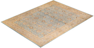 Traditional Mogul Light Blue Wool Area Rug 10' 4" x 13' 10" - Solo Rugs