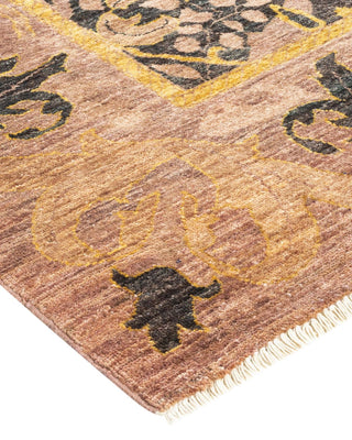 Contemporary Arts & Crafts Black Wool Area Rug 9' 2" x 11' 8" - Solo Rugs