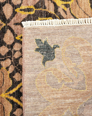 Contemporary Arts & Crafts Black Wool Area Rug 9' 2" x 11' 8" - Solo Rugs