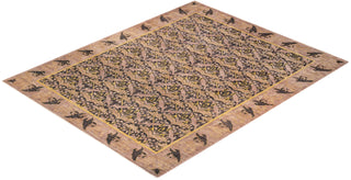 Contemporary Arts & Crafts Black Wool Area Rug 9' 2" x 11' 8" - Solo Rugs
