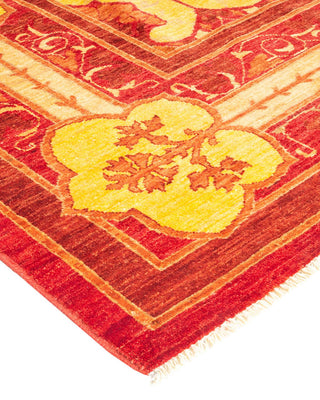 Contemporary Arts & Crafts Red Wool Area Rug 7' 10" x 9' 9" - Solo Rugs