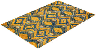 Contemporary Modern Yellow Wool Area Rug 6' 0" x 9' 1" - Solo Rugs