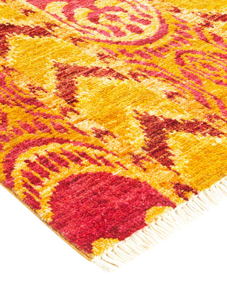 Contemporary Modern Yellow Wool Area Rug 4' 0" x 5' 9" - Solo Rugs