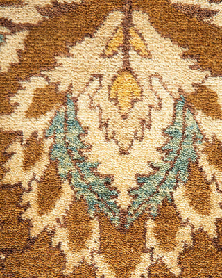 Traditional Mogul Yellow Wool Area Rug 10' 2" x 14' 10" - Solo Rugs