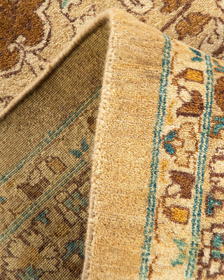 Traditional Mogul Yellow Wool Area Rug 10' 2" x 14' 10" - Solo Rugs