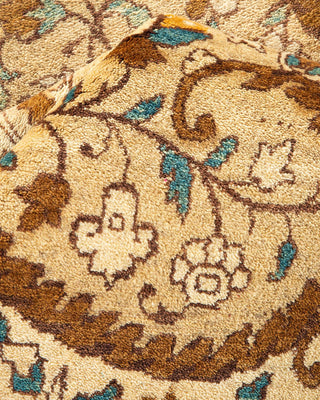 Traditional Mogul Yellow Wool Area Rug 10' 2" x 14' 10" - Solo Rugs