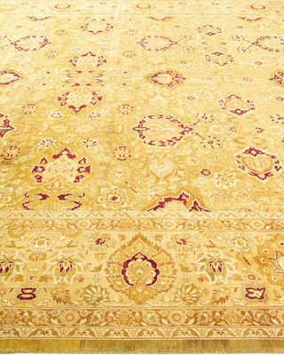 Traditional Mogul Green Wool Area Rug 10' 3" x 20' 4" - Solo Rugs