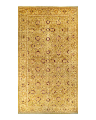 Traditional Mogul Green Wool Area Rug 10' 3" x 20' 4" - Solo Rugs