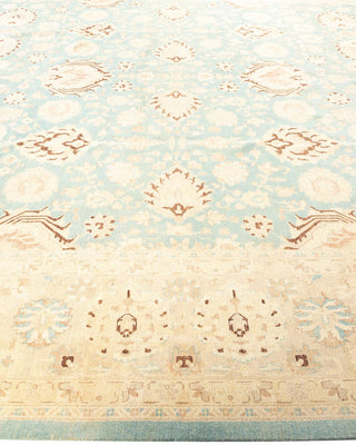 Contemporary Eclectic Light Blue Wool Area Rug 12' 2" x 15' 10" - Solo Rugs
