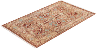 Contemporary Eclectic Brown Wool Area Rug 3' 2" x 5' 3" - Solo Rugs