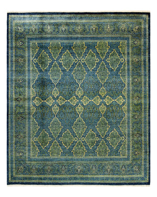 Traditional Mogul Blue Wool Square Area Rug 8' 1" x 8' 4" - Solo Rugs