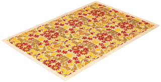 Contemporary Arts & Crafts Ivory Wool Area Rug 6' 2" x 8' 10" - Solo Rugs