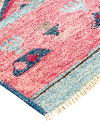 Contemporary Modern Pink Wool Area Rug 6' 4" x 8' 9" - Solo Rugs