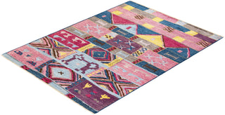 Contemporary Modern Pink Wool Area Rug 6' 4" x 8' 9" - Solo Rugs