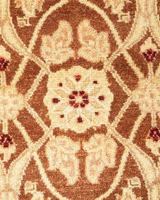 Contemporary Eclectic Brown Wool Runner 2' 7" x 11' 5" - Solo Rugs