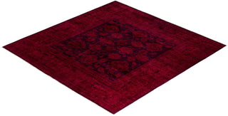Contemporary Fine Vibrance Purple Wool Square Area Rug 8' 8" x 8' 10" - Solo Rugs